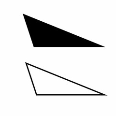 Obtuse scalene triangle black and white in mathematics. Scalene triangle on white background. Vector illustration