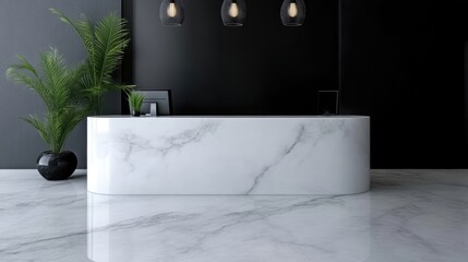 Modern reception desk, minimalist design
