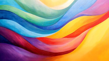 Obraz premium Vibrant waves of color create a soothing abstract art composition