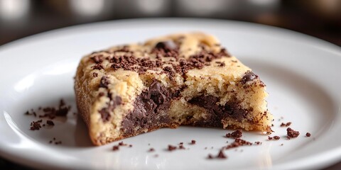 Half-Eaten Delight: A Chocolate Chip Cookie's Crumbling, Sweet Temptation.
