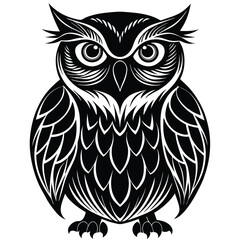 Fototapeta premium Owl Silhouette Vector Illustration