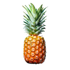 Fototapeta premium A single pic pineapple on transparent background top view
