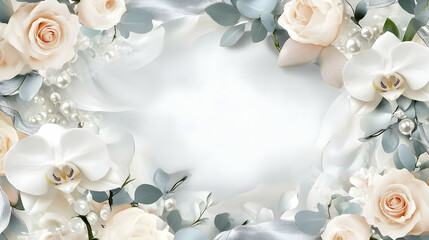 Elegant Floral Arrangement with Roses Orchids and Pearls