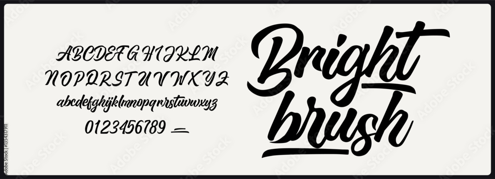 Wall mural elegant script vector font. alphabet vector font with uppercase, lowercase, and number. stylish deco