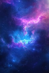 Fototapeta premium Celestial Symphony: A captivating tapestry of nebulae and cosmic dust, with a stunning display of vibrant hues, painting an evocative panorama.