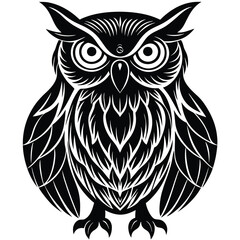 Fototapeta premium owl silhouette on white background