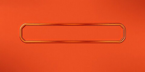 Orange Background with Golden Frame Copy Space Modern Design