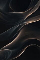 Obraz premium Flowing Elegance: A mesmerizing composition of ethereal, smoke-like forms swirling gently against a dark backdrop, evoking a sense of mystery and refined elegance. 