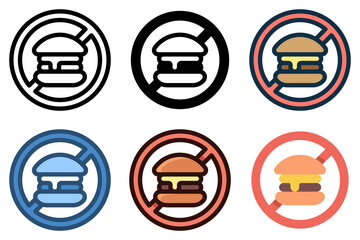 no junk food icon vector illustration