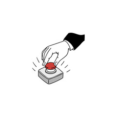 Joke hand buzzer silhouette. April fool. Vector illustration design