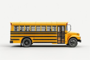 Flawless Visual of Classic Yellow School Bus Isolated on White Background