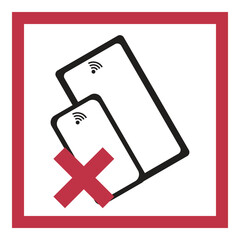 No Mobilephone Warning Sign for Public Sticker Warning Sign or Design Elements