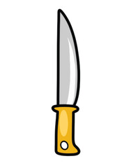 Vector Illustration of a Traditional Knife with a Wooden Handle