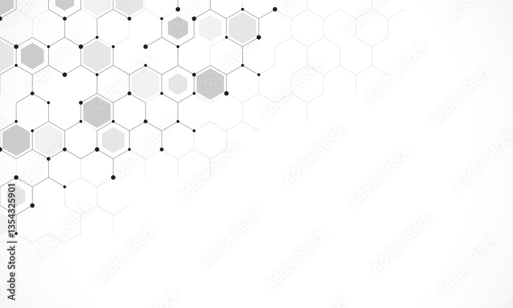 Aufkleber Graphic design element with abstract geometric background of simple hexagon pattern