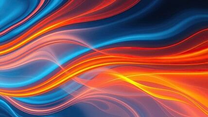Fototapeta premium Abstract Swirling Orange Blue Lines Energy Motion Background