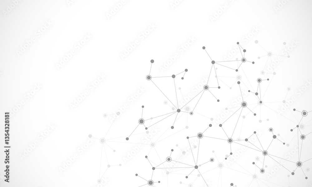 Wall mural molecular structure and genetic engineering, molecules dna, neural network, scientific research. abs