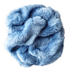 Pastel Blue Faux Fur Shawl Isolated on Transparent Background
