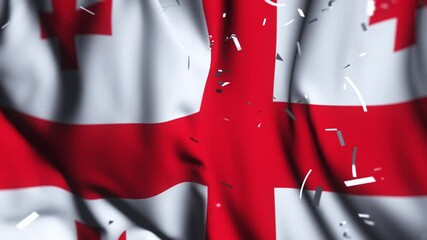 Georgia flag waving confetti independence day 4k background