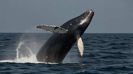 Fototapeta premium Humpback whale leaping (1)
