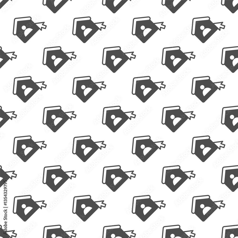 Poster home user and mouse cursor solid seamless pattern, remote work theme. vector graphics. user house wi