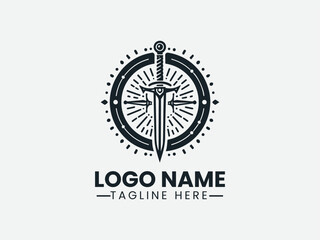 Medieval Swords Logo Design, Historical Swords Logo, Weapon Swords Logo