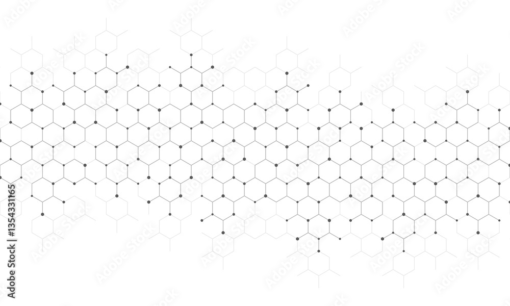 Poster Graphic design element with abstract geometric background of simple hexagon pattern
