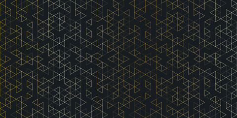 Abstract seamless pattern with a geometric background of polygonal golden lines. Stylish texture