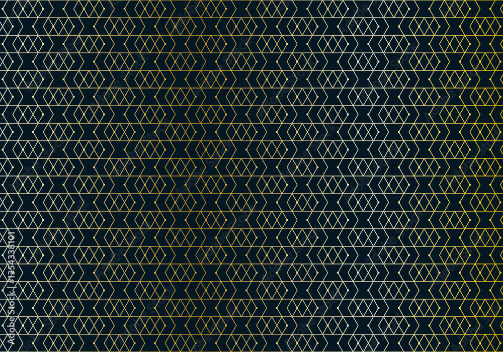 Poster Abstract seamless pattern with a geometric background of polygonal golden lines. Stylish texture