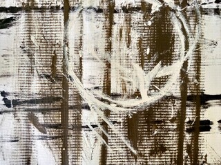 Abstract painting artwork on banner canvas