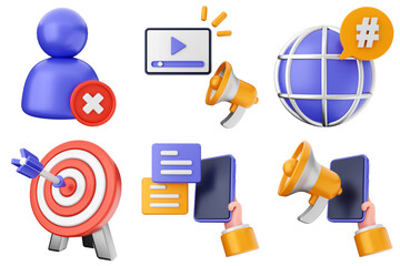 3d social media icon set bundle