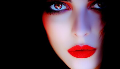 Obraz premium Woman's Dramatic Close-up Portrait.