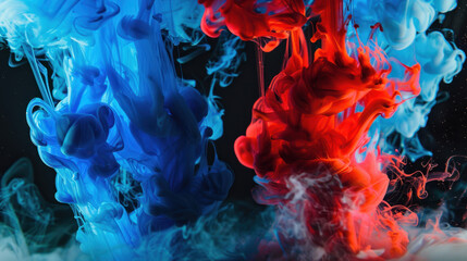 Fototapeta premium red and blue paint splashes