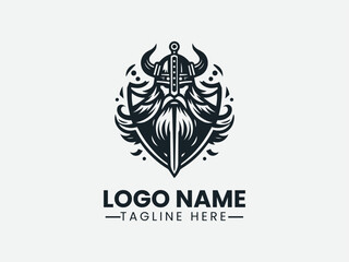 Elegant Norse Warrior Logo Design, Norse Warrior Logo, Viking Warrior Logo