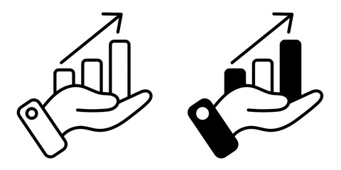 Growth editable stroke outline icon isolated on white background flat vector illustration, black outline, Pixel perfect