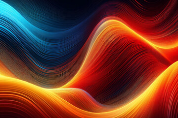 Obraz premium Abstract background of modern tech gradient waves in blue and pink hues, technology, modern, abstract, background, waves. Dynamic abstract light trails in neon pink and blue hues.