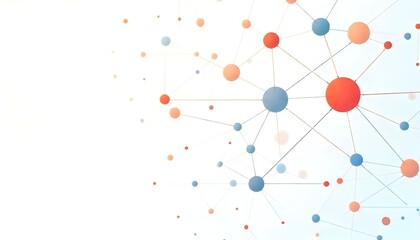 Illustration of a network of interconnected circles and lines on a white background