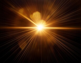 Obraz premium bright sunlight shine creates lens flare light leak effects in dark background