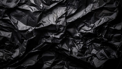Obraz premium crumpled black paper texture offering depth and visual interest for background