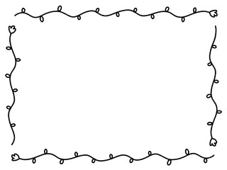 手描きのシンプルなモノクロ花フレーム