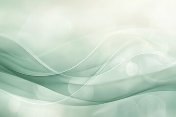 Delicate Sage Green Abstract Background with Flowing Lines