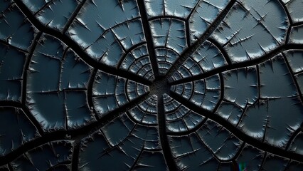 Dark Grey Fractal Pattern Showing Cracked Surface Texture with Radial Symmetry