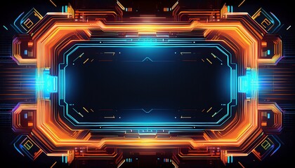 Obraz premium a dynamic digital glitch frame showcases a futuristic aesthetic with vibrant distortions perfect for tech themed designs