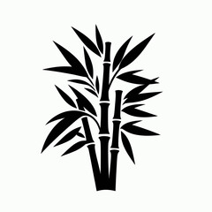 Naklejka premium very simple flat and minimalist Bamboo Shoot silhouette in black on a white background