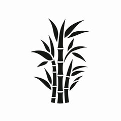 Obraz premium very simple flat and minimalist Bamboo Shoot silhouette in black on a white background
