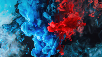 Fototapeta premium red and blue paint splashes