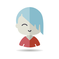 Beautiful young woman with short hair vector icon