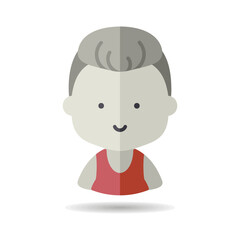 Man boy character face avatar vector icon