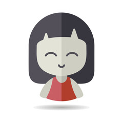 Beautiful young woman with square hairstyle icon