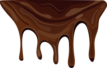 melted dark chocolate dripping down in thick drops, for various backgrounds or as part of a design