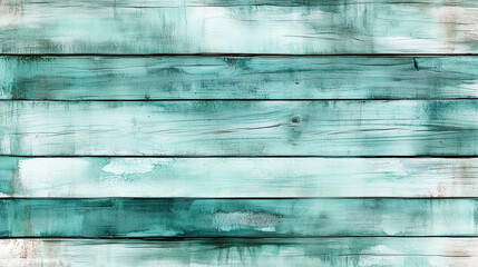 Obraz premium teal watercolor wooden planks texture on white or transparent background 